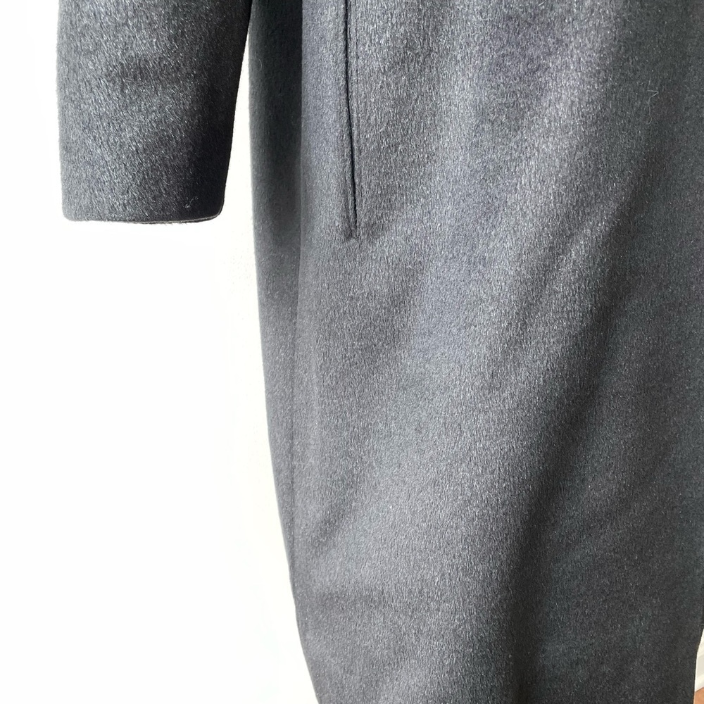 Vintage Seymour Fox Black Wool & Cashmere Bow Accent Button Coat - Picture 4 of 16